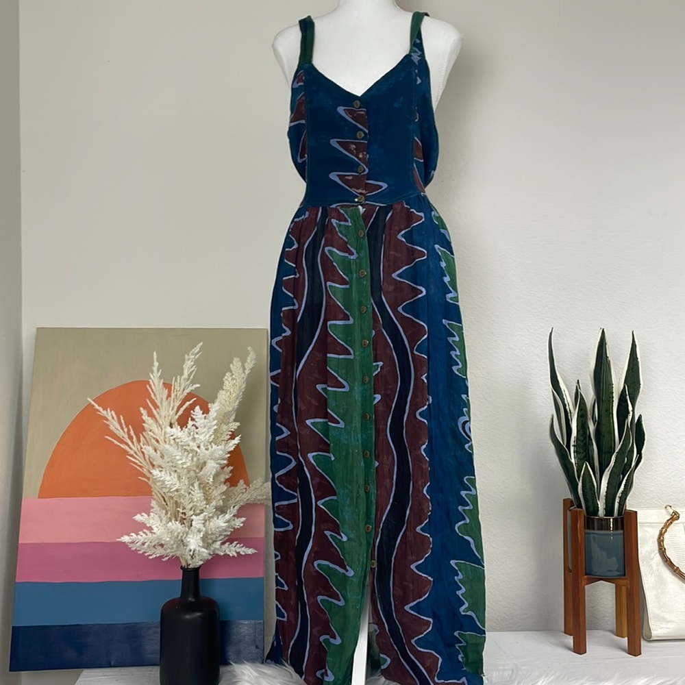 Women’s Tribal Print Blue Maxi Dress
